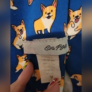 Eva Rose BLUE dress With Playful Corgi Priny